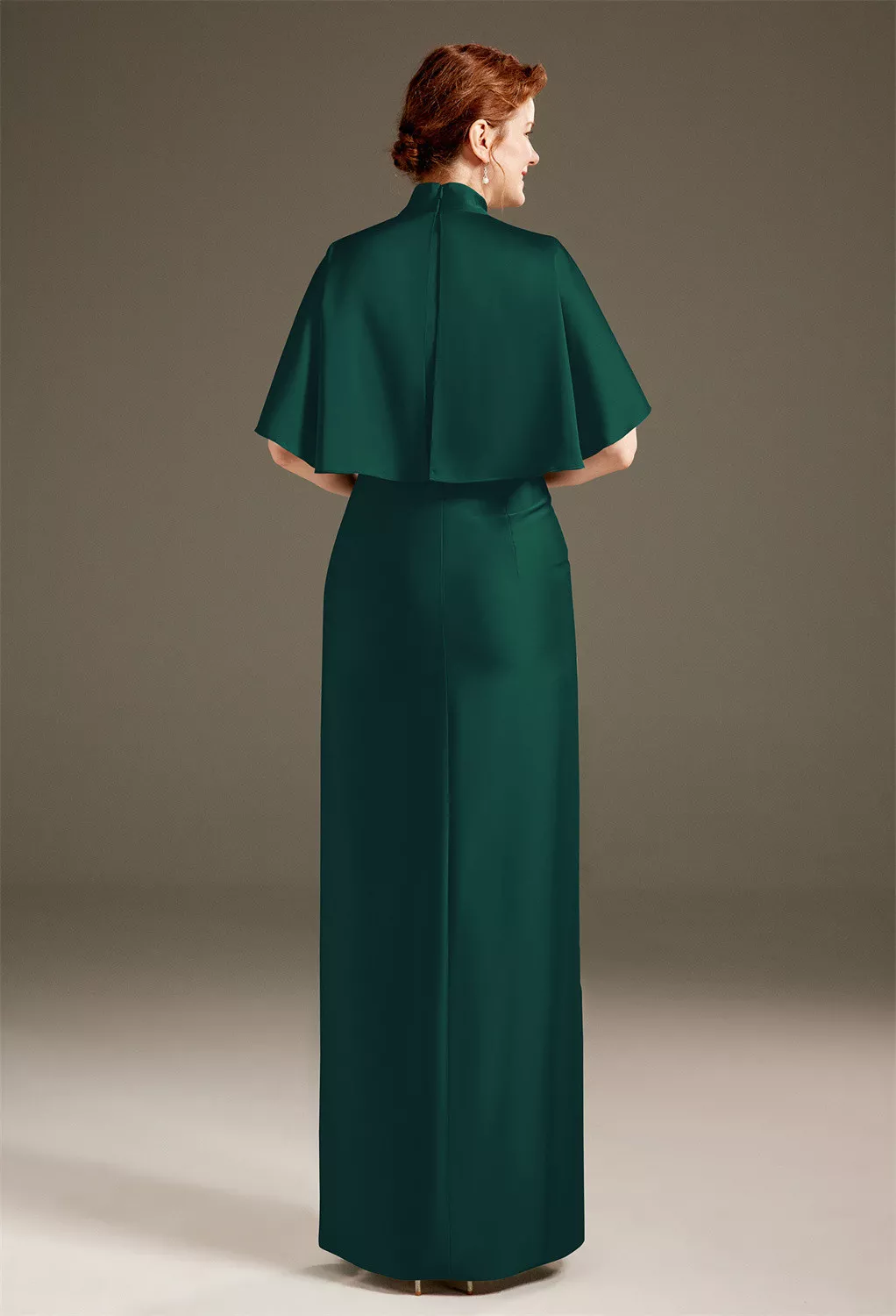 AW Luster Hunter Green  Mother of The Bride Dresses With Wraps